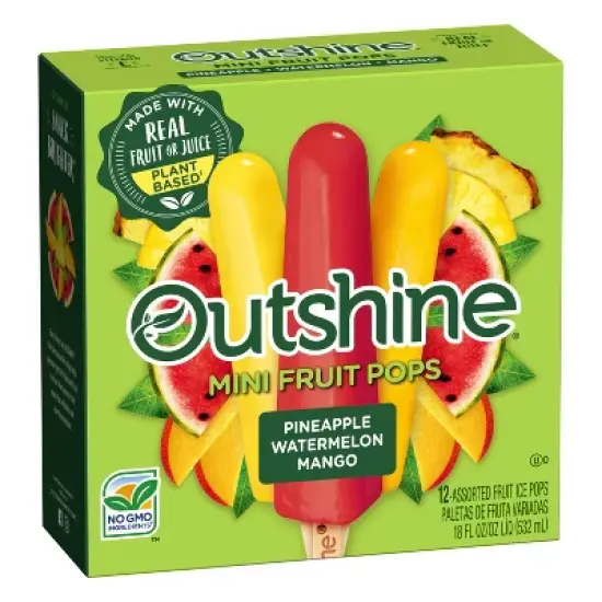 Outshine Pineapple, Watermelon, and Mango Mini Frozen Fruit Pops Variety Pack - 18 fl oz/12ct image {9}