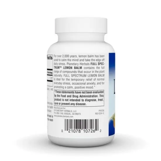 Full Spectrum Lemon Balm by Planetary Herbals  -  60 Capsule image {2}