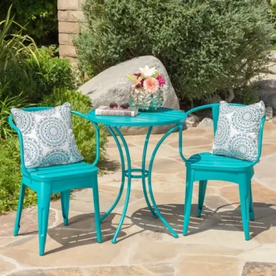 Syemin Patio Seating Sets Outdoor, Featuring Unique Design, Ideal for Chats, Perfect for Gardens, Living Spaces, Blue, 20"*20.5"*30" image {5}