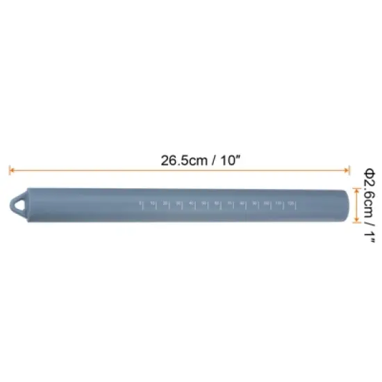 Unique Bargains Silicone Cylindrical Stainless Steel Inner Core Non-Stick Rolling Pin image {1}