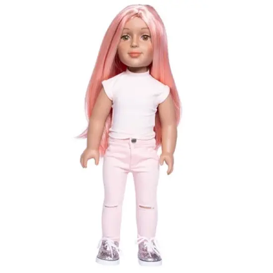 I'M A GIRLY Light Pink Skinny Jeans for 18" Fashion Doll image {2}