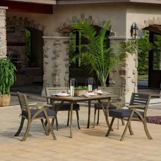 Arden Selections 20" x 20" ProFoam Outdoor Dining Seat Cushion Slate image {5}