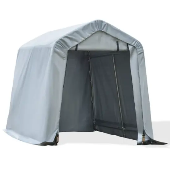 MOEPISY 6ft x 8ft Carport Portable Garage, Heavy Duty Storage Tent, Patio Storage Shelter w/ Anti-UV PE Cover image {9}