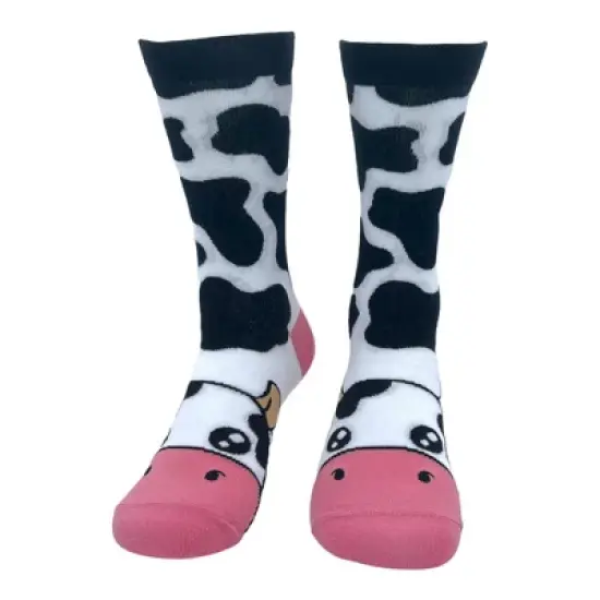 Crazy Dog Women's Cow Socks Funny Cute Adorable Milking Moo Cattle Footwear image {2}