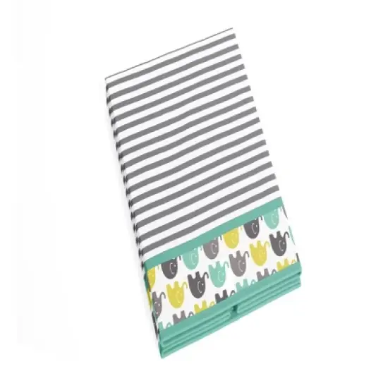 Bacati - Elephants Mint/Yellow/Gray Collapsible Laundry Hamper image {2}