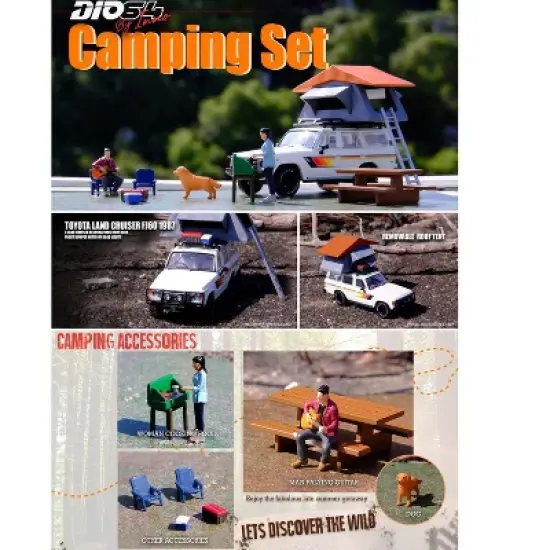 "Car Camping" Diorama Set of 13 pieces (Car and Figurines Included) 1/64 Models by Inno Models image {3}