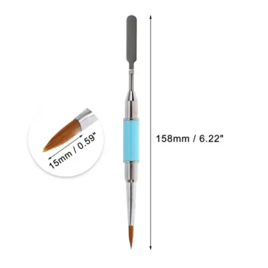 Unique Bargains Double Head Nail Painting Brushes for Polish Painting Gradient Light Blue 1 Pc image {3}