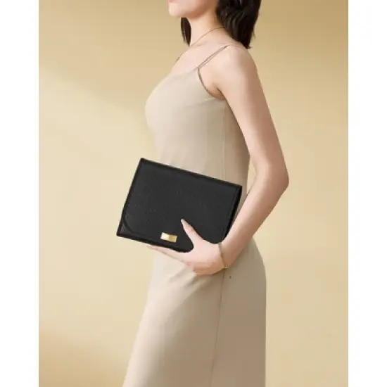 Travel Jewelry Case, Foldable Jewelry Organizer with Mirror, Large Capacity Jewelry Roll, Woven Embossed PU Leather, Gift Idea image {6}