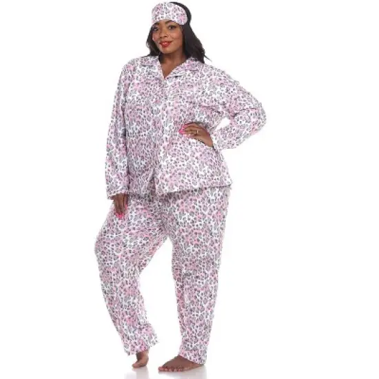 Women's Plus Size Three-Piece Pajama Set - White Mark image {10}