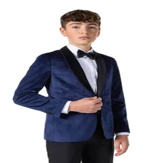 OppoSuits Deluxe Teen Boys Blazer - Dinner Jacket - Deep Navy Blue image {2}