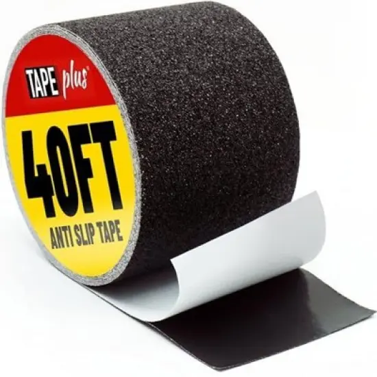 Tape Plus Anti Slip Tape For Stairs (Black 4" x 40 Feet Wide Tread) Waterproof Grip Tape For Outdoor/Indoor image {6}