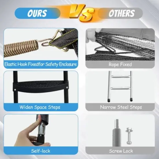 QingMoon 16FT Trampoline For Kids And Adults With Wear-resistant UV-resistant Jumping Mat,Basketball Hoop,Enclosure Net, Recreational Trampoline image {6}