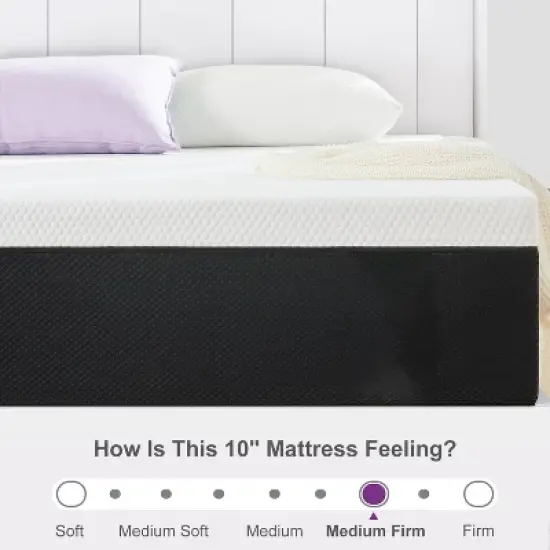 Wuleitex 10 inches No-Noise Medium  Memory Foam Mattress Infused Gel image {3}