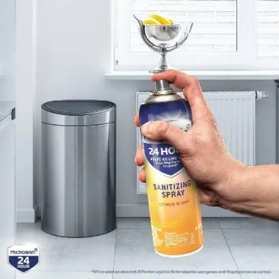 Microban Citrus Scent 24 Hour Disinfectant Sanitizing Spray - 30oz/2ct image {7}