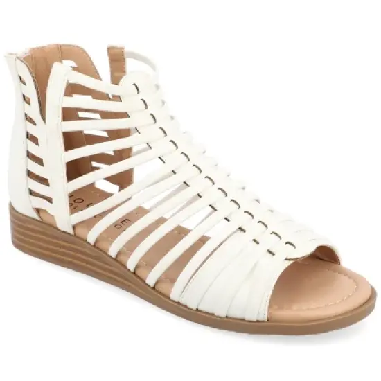 Journee Collection Womens Delilah Tru Comfort Foam Gladiator Sliver Wedge Sandals image {14}