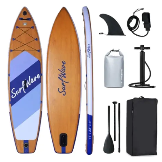 DSVIMOY 11' Stand Up Paddle Board with Accessories, Purple & Brown, 132"*33"*6" image {5}
