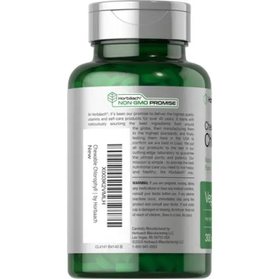 Horb&auml;ach Chlorophyll Pills | 300 Chewable Tablets | Natural Peppermint Flavor image {2}