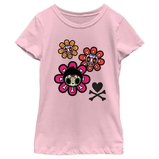 Girl's Tokidoki Dia de los Muertos Adios Floral Portraits T-Shirt image {3}