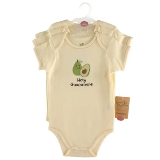 Touched by Nature Organic Cotton Bodysuits 3pk, Guacamole image {1}