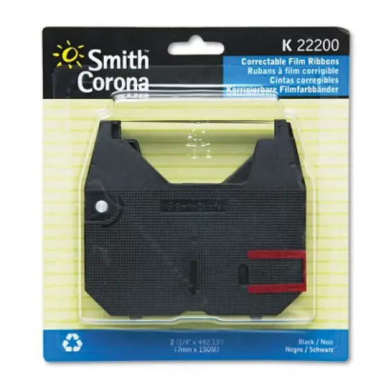 Smith Corona 22200 Ribbon, Black, 2/Pack image {1}