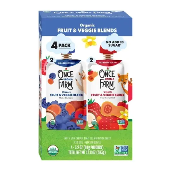 Once Upon a Farm Organic Berry Bundle Variety Pack Kids' Snacks - 4ct/3.2oz Pouches image {8}