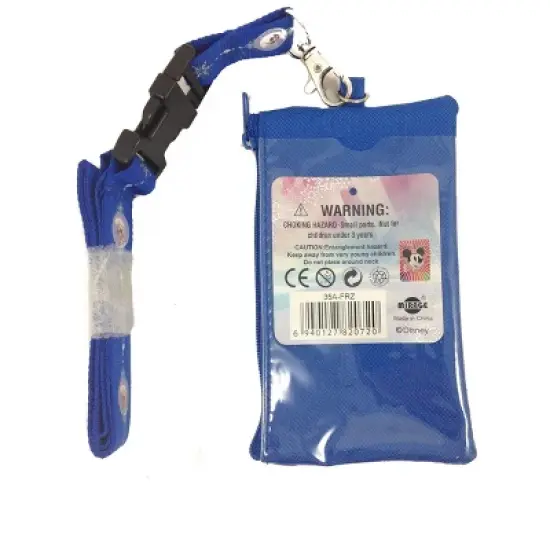 Disney Frozen Elsa and Anna Key Chain Lanyard Fastpass ID Ticket Holder Pink image {3}