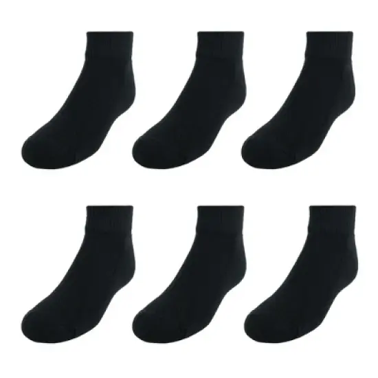 Fruit of the Loom Boy's Breathable Cotton Quarter Socks (6 Pair Pack) image {1}