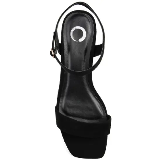 Journee Collection Womens Beyla Open Square Toe Low Block Heel Sandals image {3}