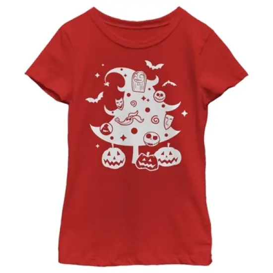 Girl's The Nightmare Before Christmas Character Christmas Tree T-Shirt image {4}