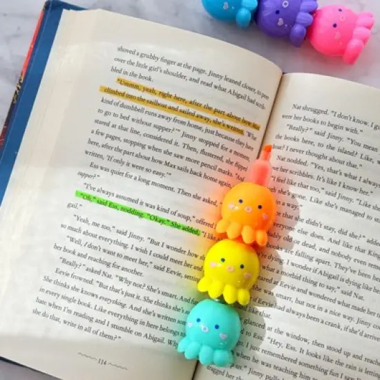Wrapables Mini Stackable Highlighters, Cute Multi-color Markers, Octopus image {2}