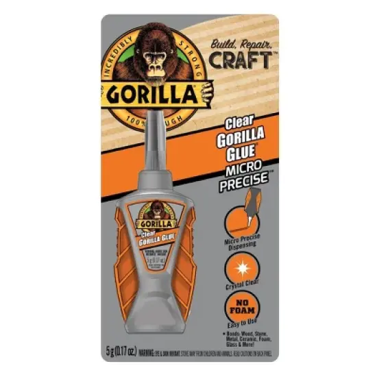 Gorilla Glue Micro Precise Clear .17oz: Fast Drying Liquid for Wood, Leather, Metal, Ceramics, Plastic image {3}