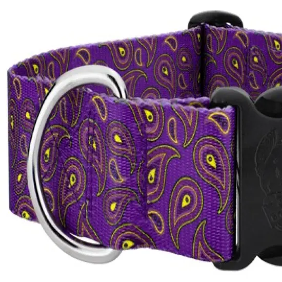 Country Brook Petz 1 1/2 Inch Deluxe Purple Paisley Dog Collar image {5}