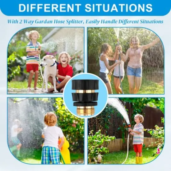 Syemin Landscape Equipment Parts and Accessories, Quick Connect Hose Coupling Set 8 Piece with Rubber Grip for Garden, Lawn, Gold, 1.46"*1.46"*1.97" image {4}