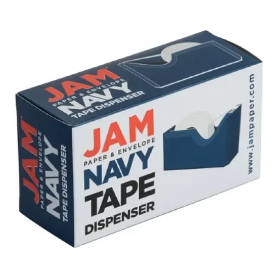 JAM Paper Colorful Desk Tape Dispensers - Navy Blue: Plastic File Fasteners, Stationery Clips, 1.75" Height, 2.5" Width image {6}