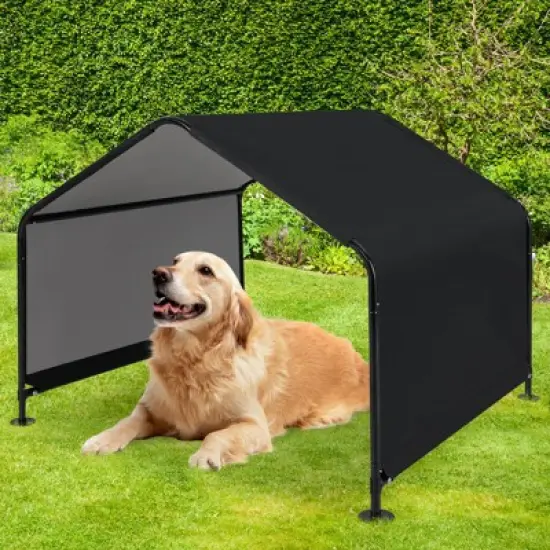 Costway Outdoor Dog Shade Shelter for Small Medium Large Breeds Pet House with Metal Frame image {10}