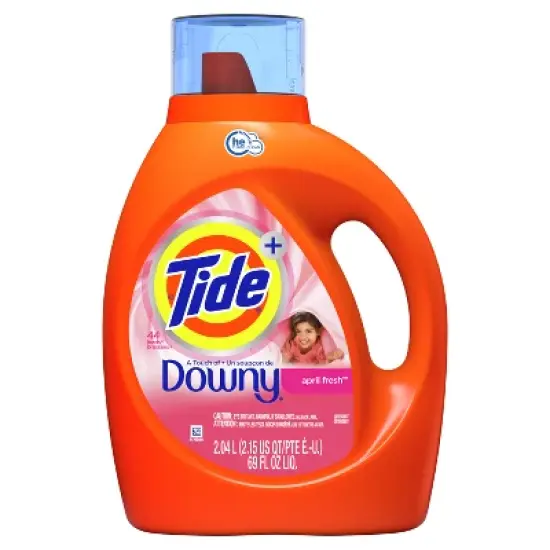Tide Plus Downy High Efficiency Liquid Laundry Detergent - April Fresh image {9}