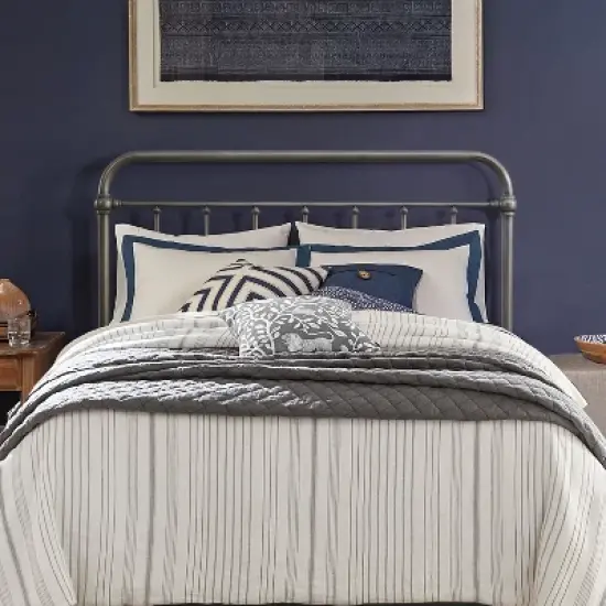 Full/Queen Kirkland Metal Headboard without Frame Aged Pewter - Hillsdale Furniture image {1}