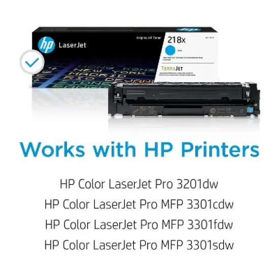 HP 218X Cyan High Yield Toner Cartridge Prints Up to 2500 Pages (W2181X) image {1}