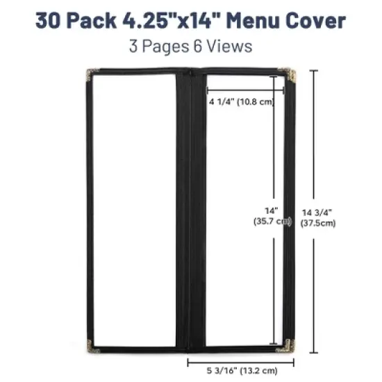 WeChef 30 Pcs Restaurant Menu Covers Holders for 4.25 x 14" Paper 3 Page 6 View image {6}