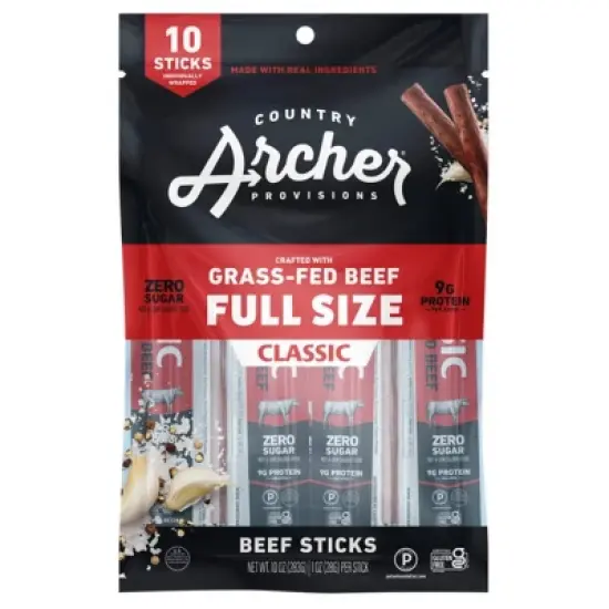 Country Archer Jerky Co. Classic Beef Sticks - 10oz/10ct image {4}