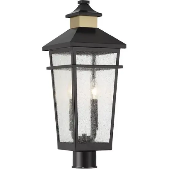 Savoy House Kingsley 2 - Light Post Light in  Matte Black/Warm Brass image {3}