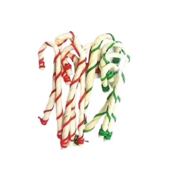 Pet Factory Happy Howlidays Christmas Beefhide Dog Candy Canes 9pk 5" image {2}
