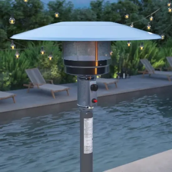 Merrick Lane Stainless Steel 7.5' Tall 40,000 BTU Outdoor Propane Patio Heater with Wheels image {6}
