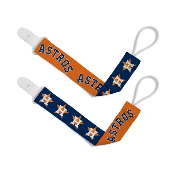 BabyFanatic Officially Licensed Unisex Pacifier Clip 2-Pack - MLB Houston Astros - Officially Licensed Baby Apparel image {1}
