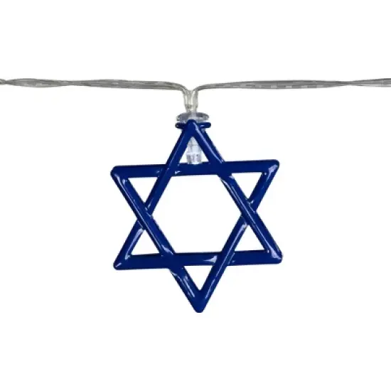 Northlight 10ct Star of David  Lights - White LED - 5' - Clear Wire image {5}