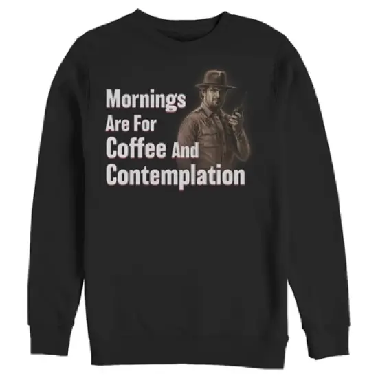 Men's Stranger Things Hopper Coffee and Contemplation Sweatshirt image {2}