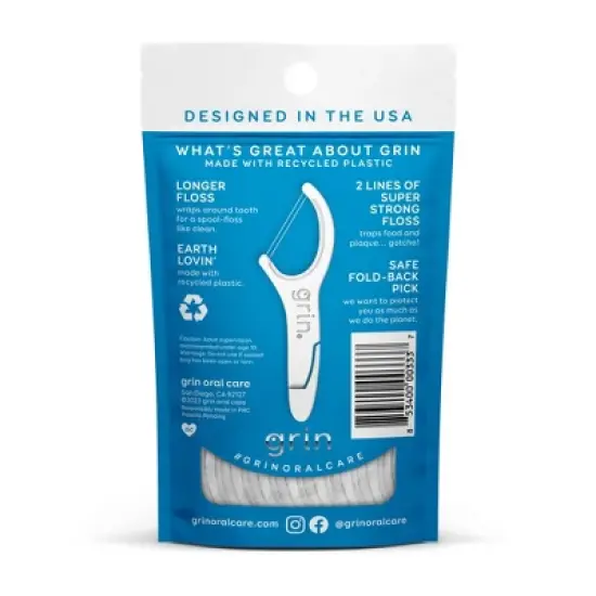 Grin Oral Care Double Floss Picks - Trial Size - 14ct image {1}
