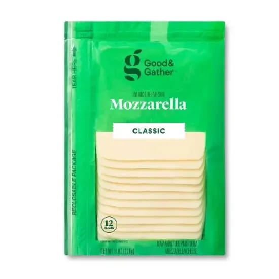 Mozzarella Deli Sliced Cheese - 8oz/12 slices - Good & Gather&trade; image {3}