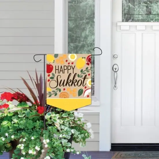 Big Dot of Happiness Sukkot - Outdoor Home Decorations - Double-Sided Sukkah Jewish Holiday Garden Flag - 12 x 15.25 Inches image {5}