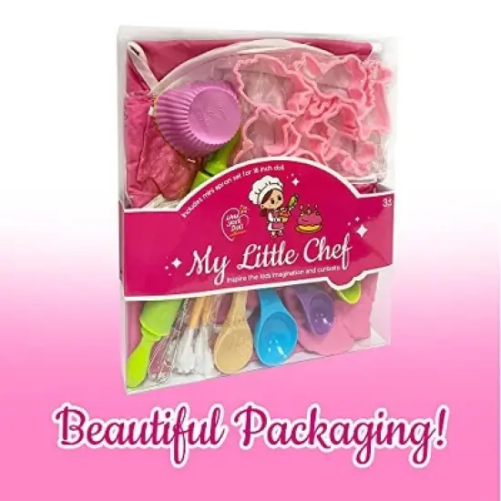 The New York Doll Collection Kids Baking Set with Apron image {3}